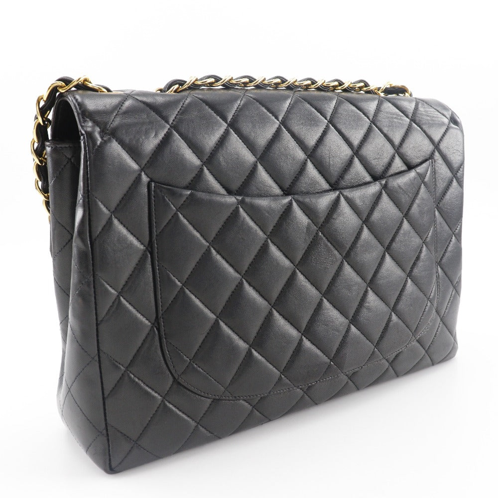 CHANEL Shoulder Bag lambskin black Double chain Deca Trasse