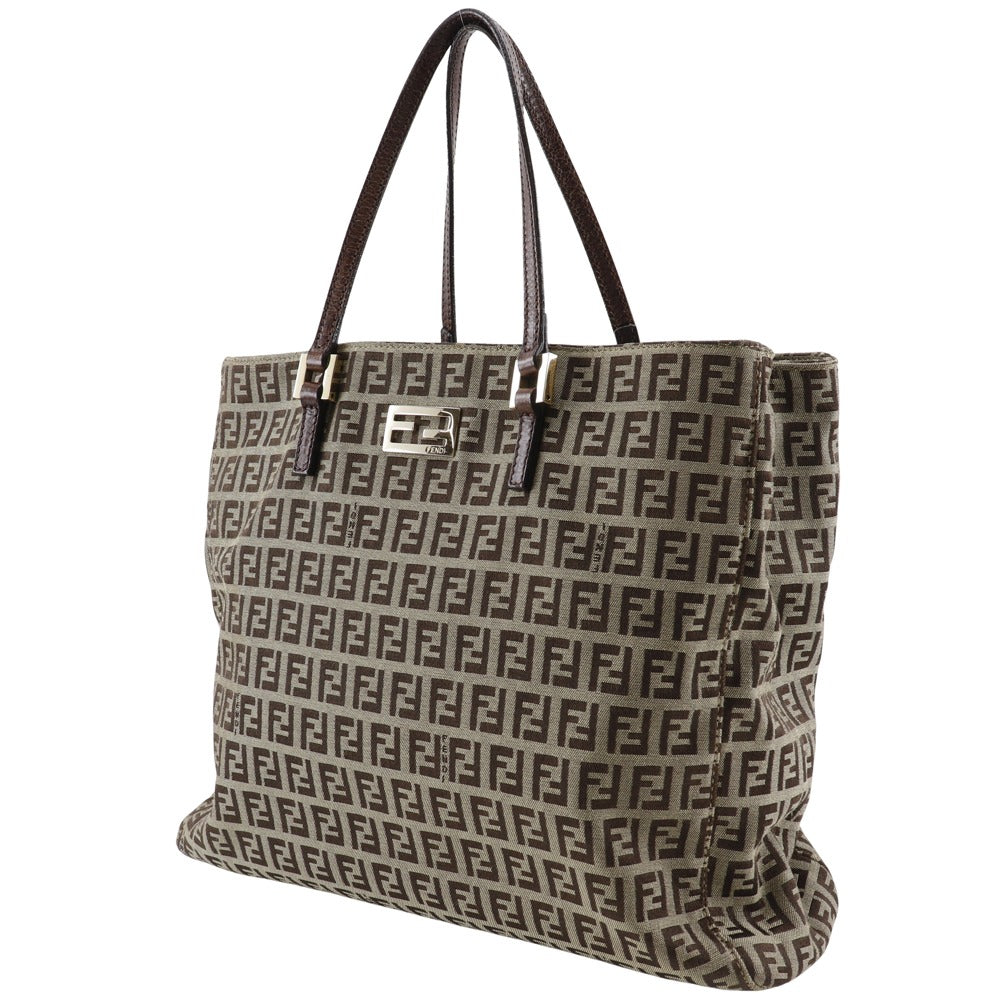 FENDI Handbag 8BH132 Nylon canvas Brown Zucchino Women