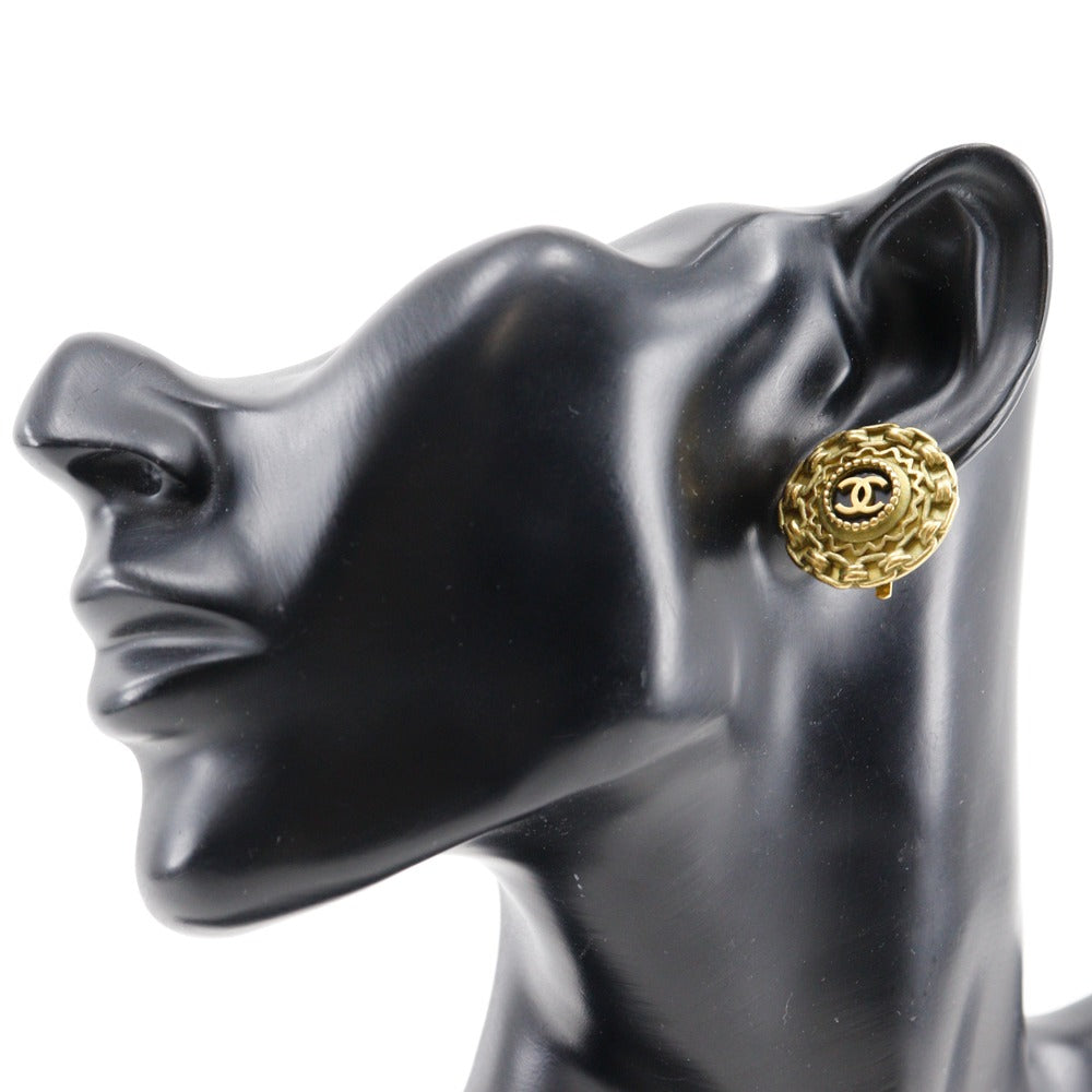 CHANEL Earring Plated Gold gold vintage COCO Mark Women