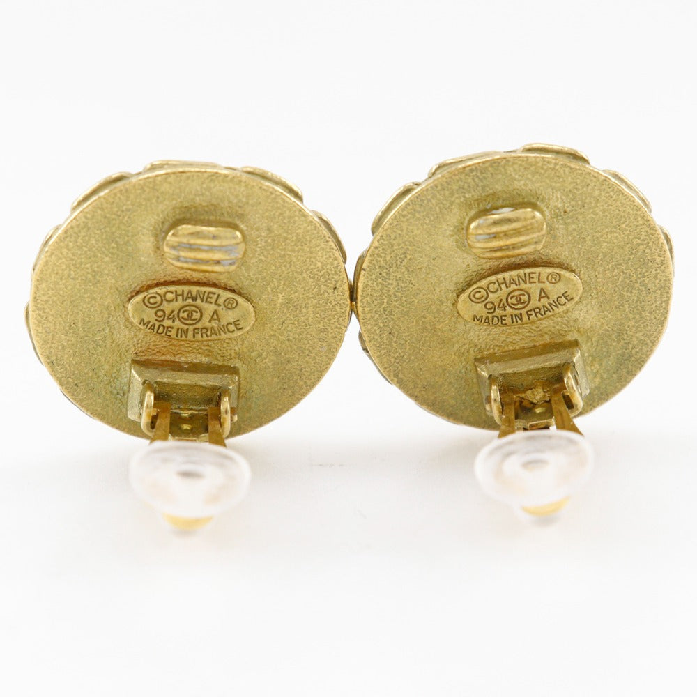 CHANEL Earring Plated Gold gold vintage COCO Mark Women