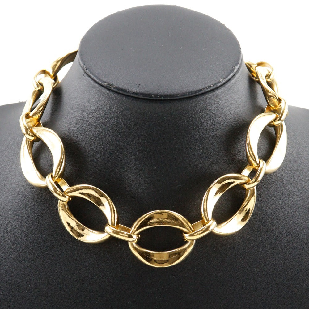 CHANEL Necklace Plated Gold gold vintage Chain choker Women