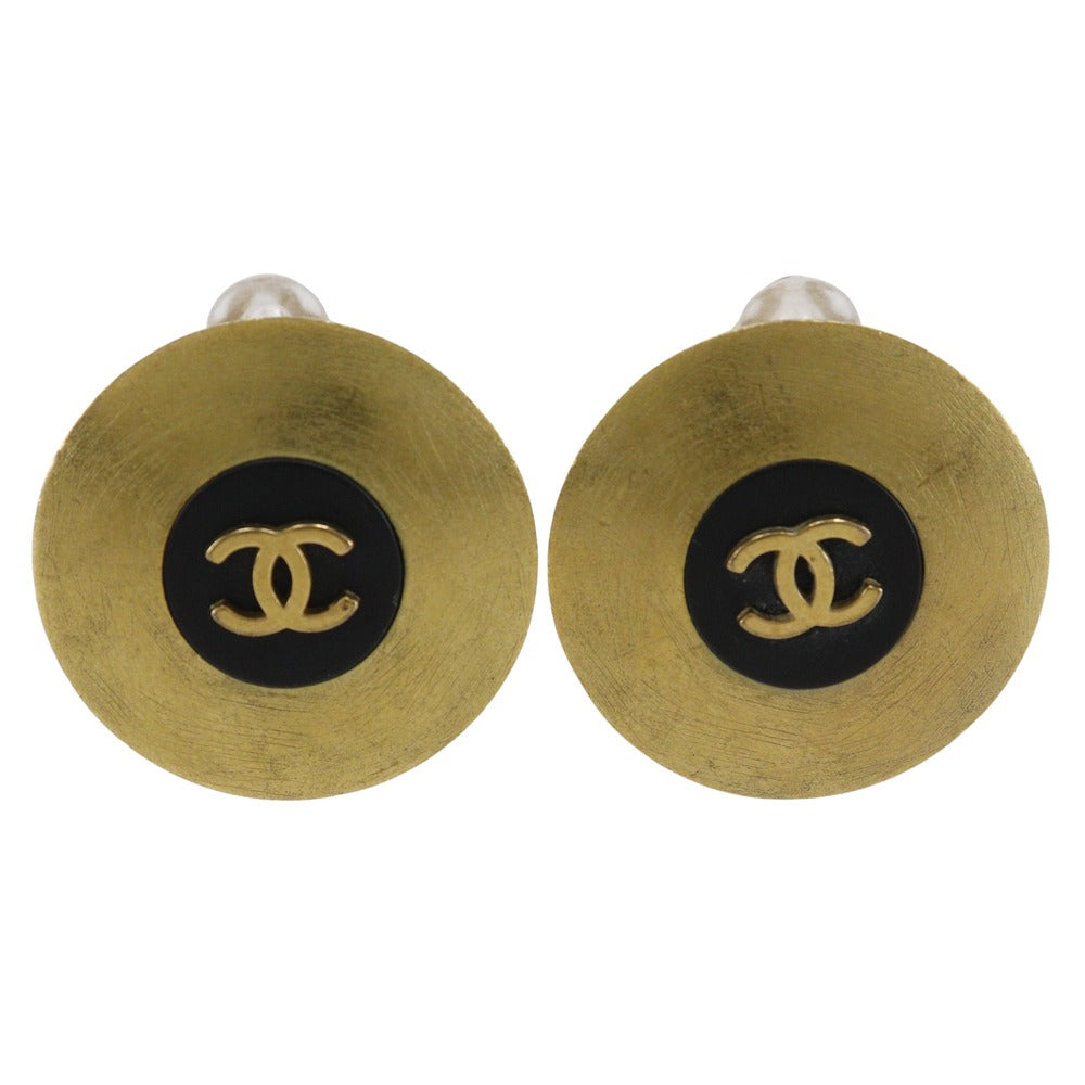 CHANEL Earring Plated Gold gold round COCO Mark Women
