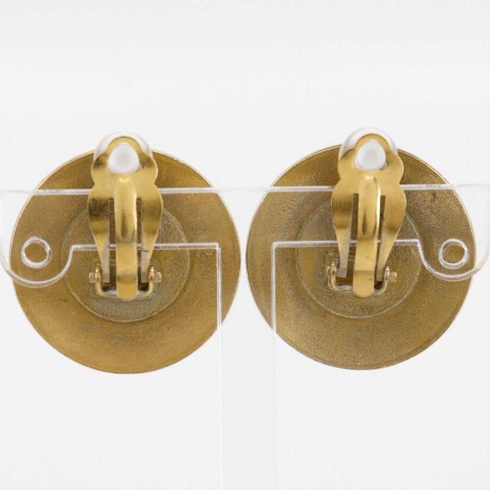 CHANEL Earring Plated Gold gold round COCO Mark Women