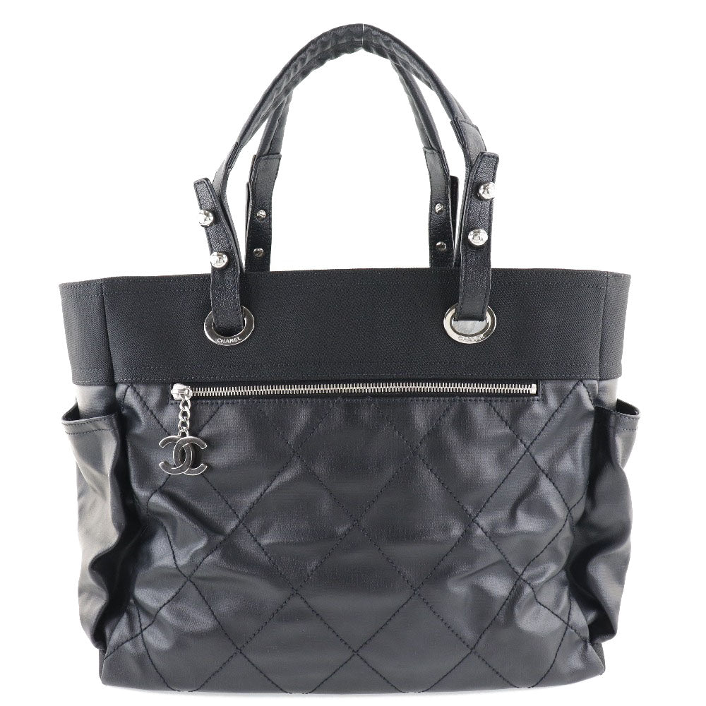 CHANEL Tote Bag A34210 PVC black Paris Biarritz GM Women