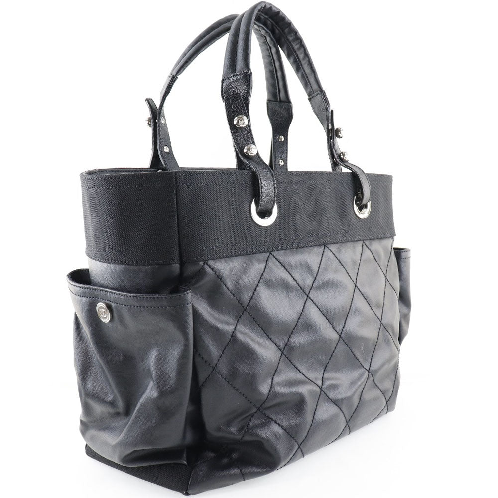 CHANEL Tote Bag A34210 PVC black Paris Biarritz GM Women