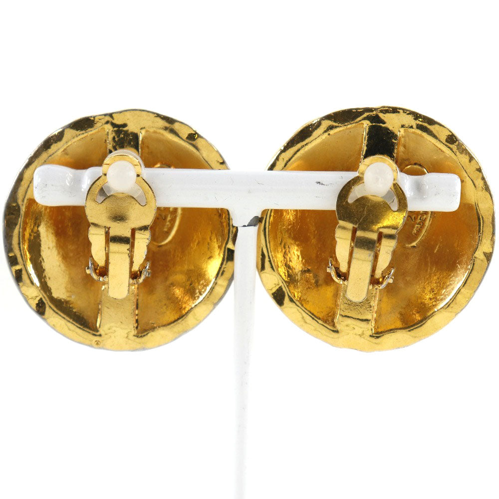 CHANEL Earring Plated Gold gold vintage Matrasse COCO Mark Women