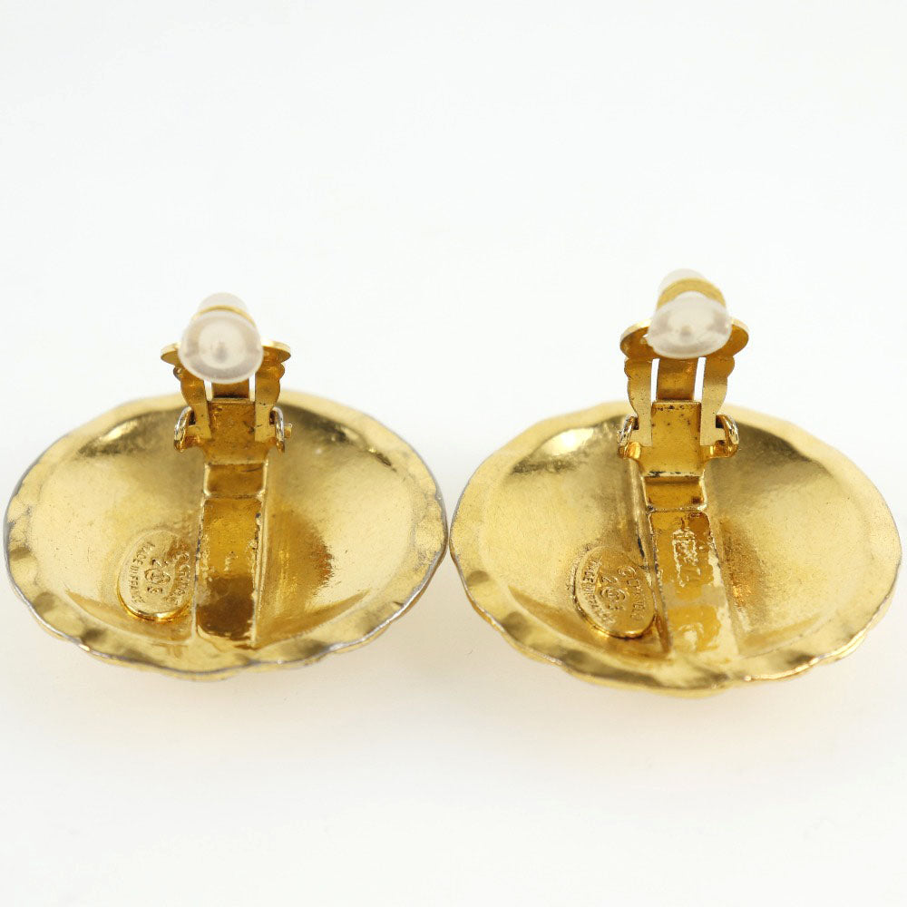 CHANEL Earring Plated Gold gold vintage Matrasse COCO Mark Women