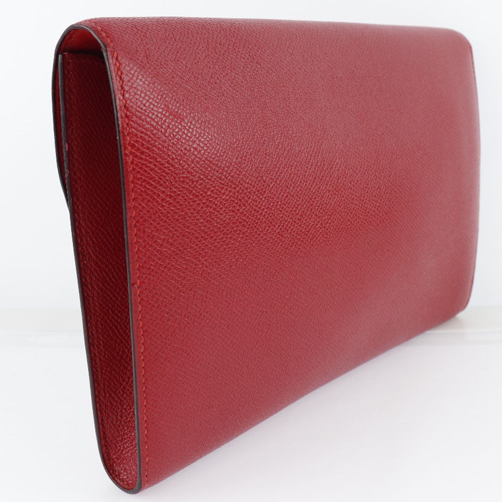 HERMES Clutch bag Epsom Red vintage H logo Women