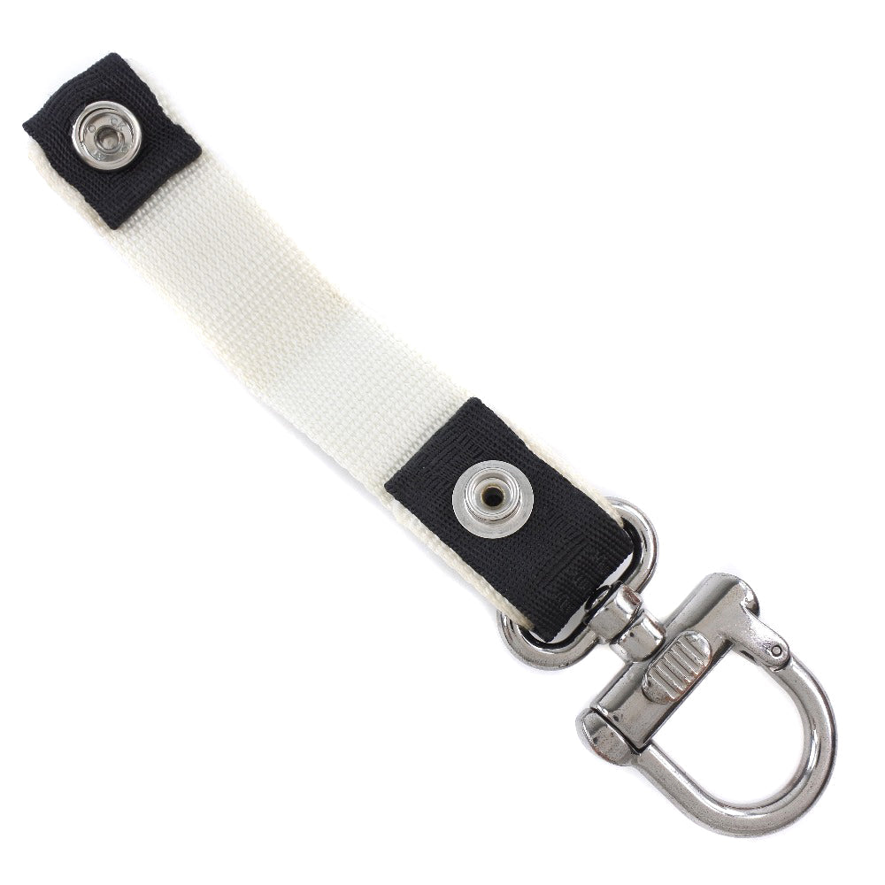 CHANEL key ring Nylon canvas, metal Black / white Bag charm Sports line COCO Mark unisex(Unisex)