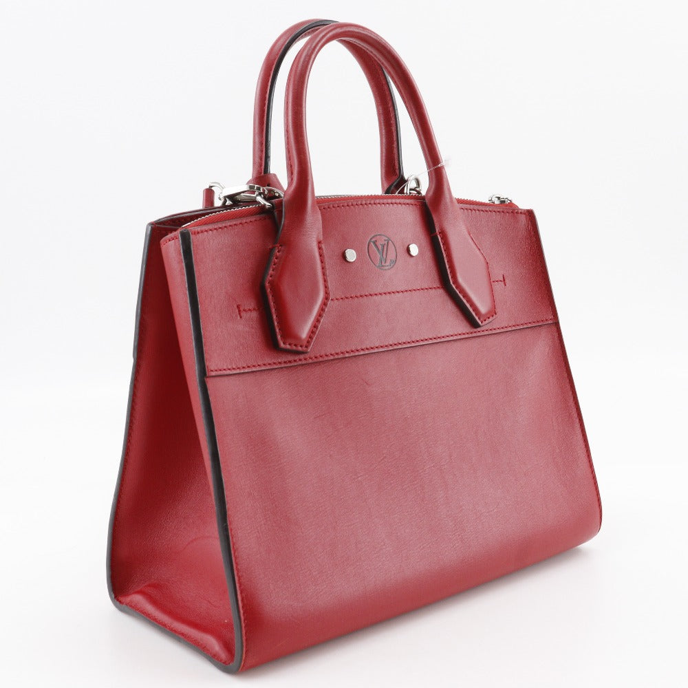 LOUIS VUITTON Handbag M51030 Calfskin Red 2WAYShoulder City Steamer PM Women