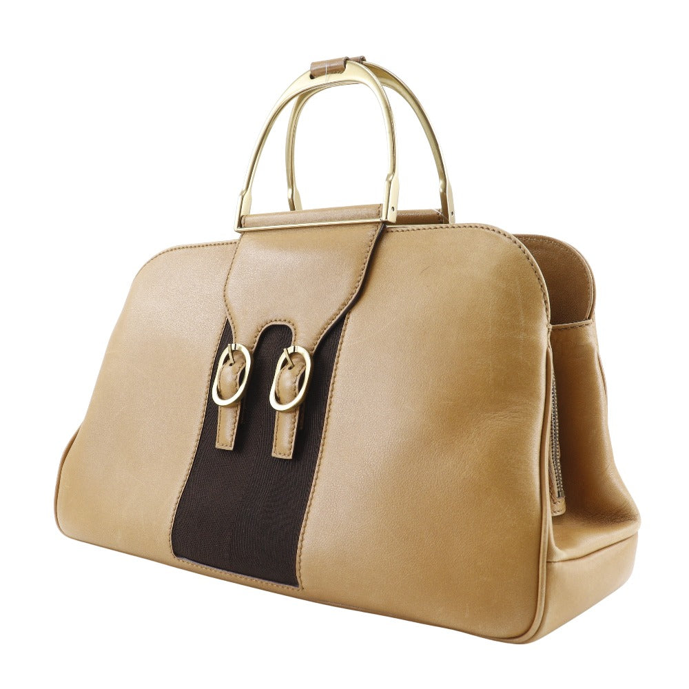 GUCCI Handbag Calfskin Brown vintage Old Gucci Women