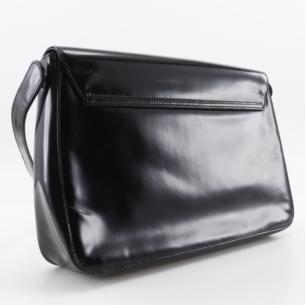 PRADA Shoulder Bag Patent leather black one belt Women