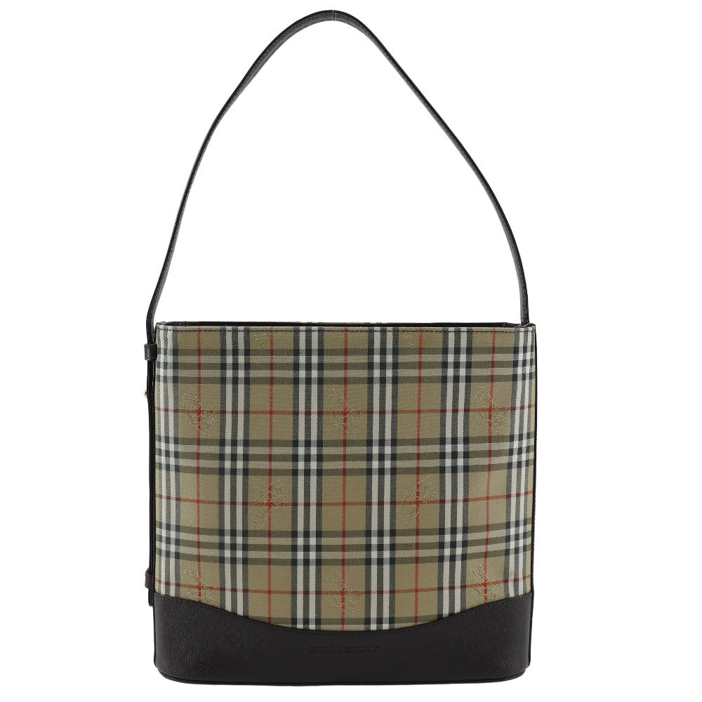 BURBERRY Shoulder Bag Canvas, Leather Brown Nova Check Women