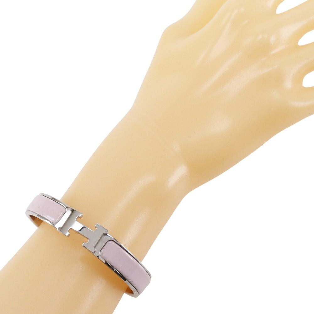 HERMES Bangle metallic Silver / Pink H Breath clicH PM
