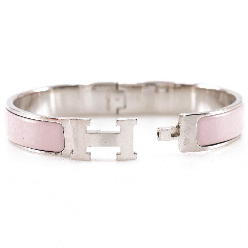 HERMES Bangle metallic Silver / Pink H Breath clicH PM