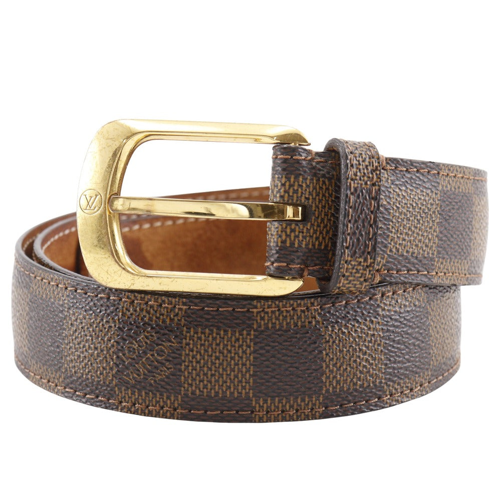 LOUIS VUITTON belt M6995 Damier canvas Brown Santur Ellipse mens 80