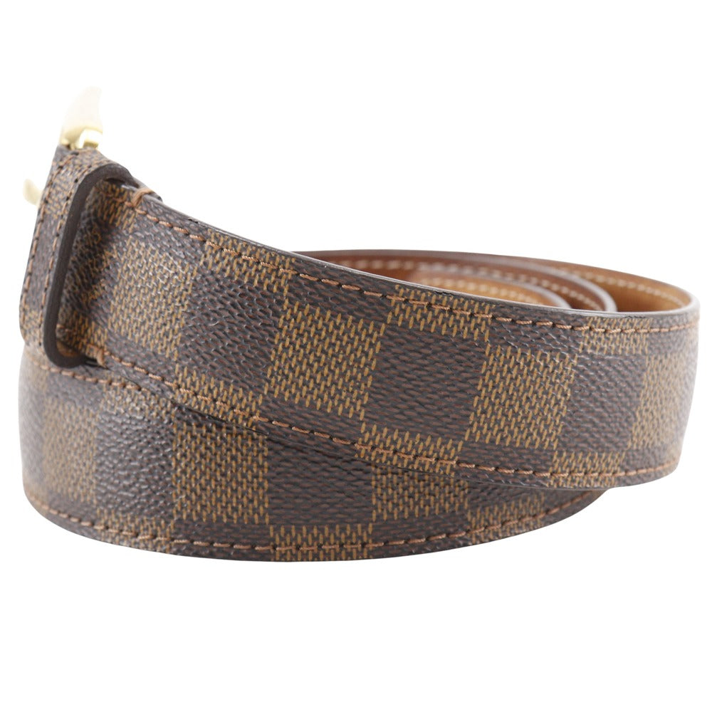 LOUIS VUITTON belt M6995 Damier canvas Brown Santur Ellipse mens 80