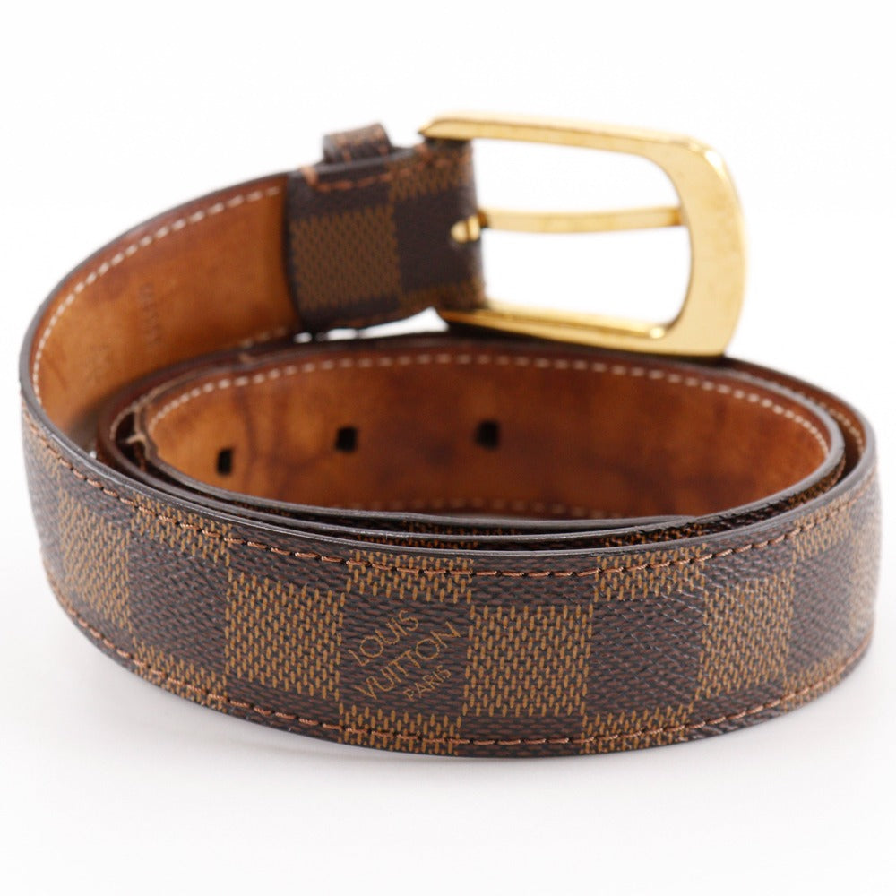 LOUIS VUITTON belt M6995 Damier canvas Brown Santur Ellipse mens 80