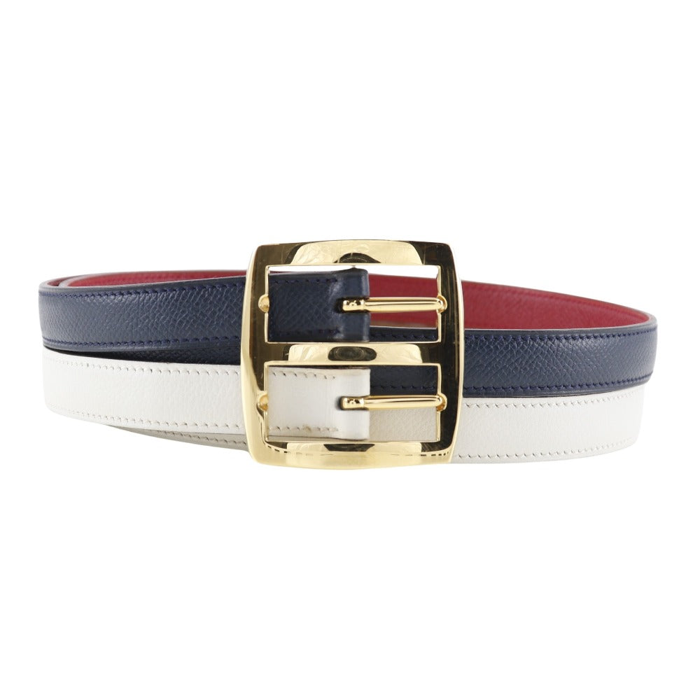 HERMES belt Courchevel, Swift multicolor reversible Women 70