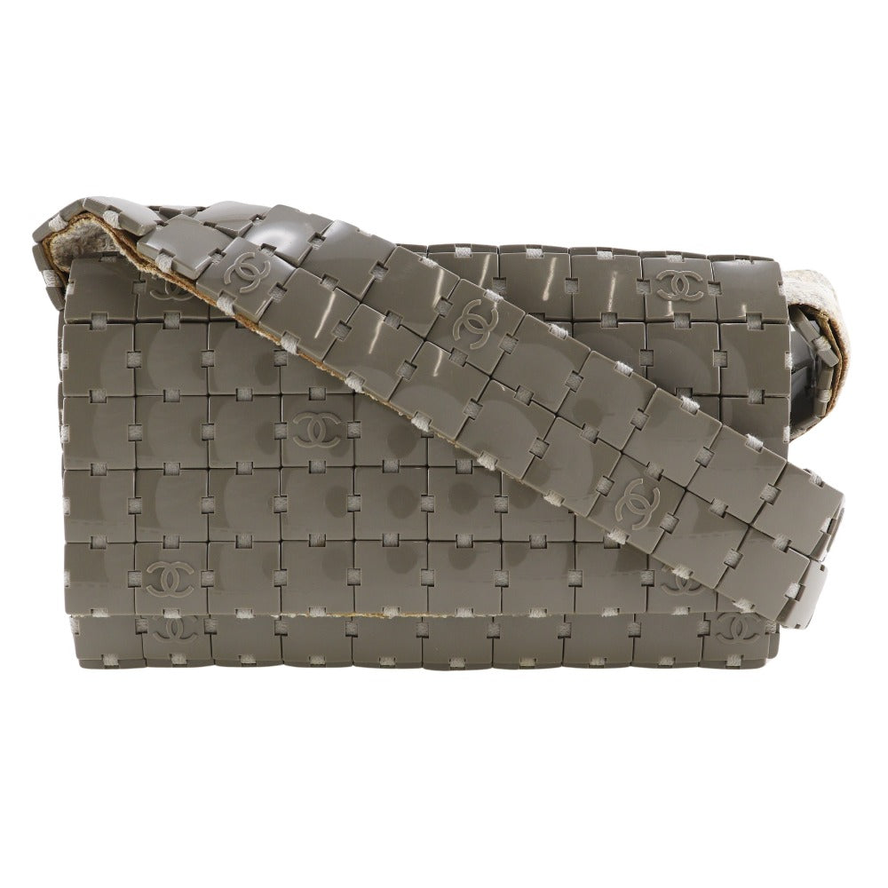 CHANEL Shoulder Bag Plastic, Canvas gray Puzzle Shoulder Women