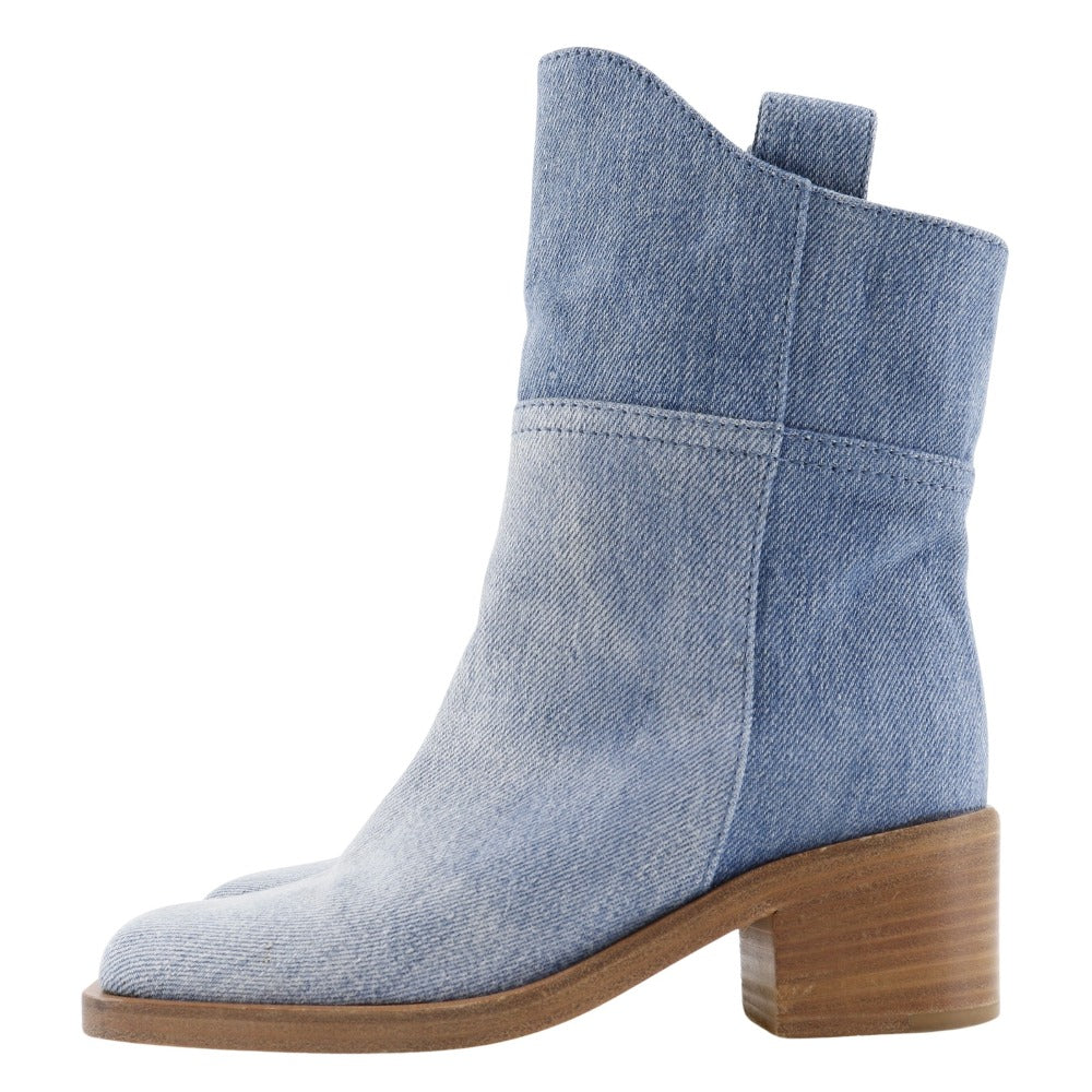 CHANEL boots G30181 denim blue short boots Women 35C