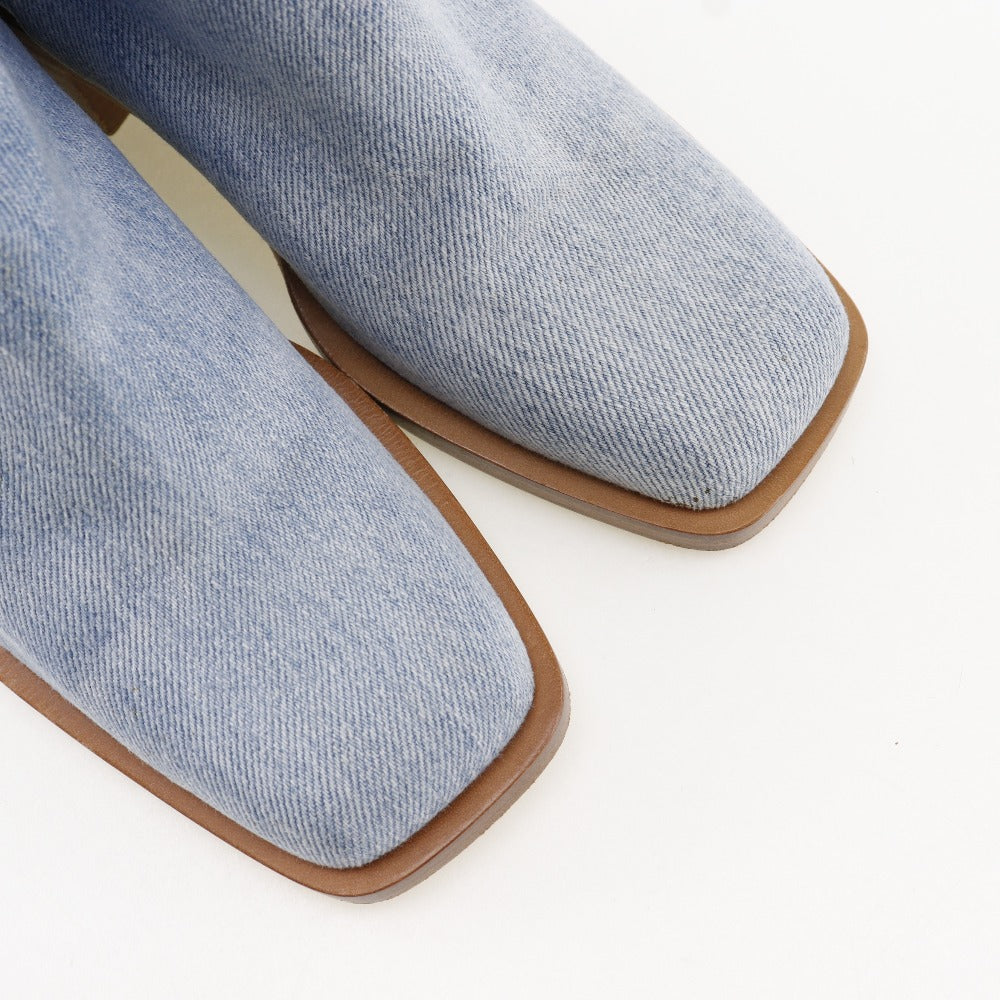 CHANEL boots G30181 denim blue short boots Women 35C