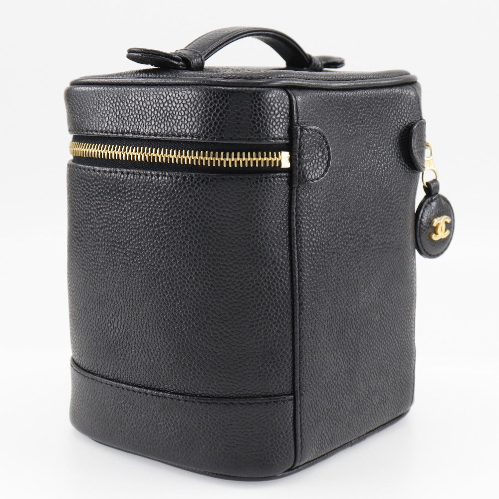 CHANEL Handbag Caviar skin black Vanity Women
