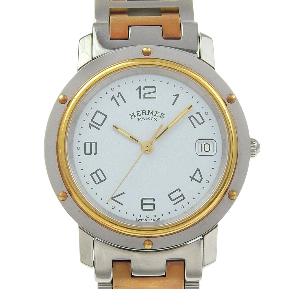 HERMES Watches Quartz CL6.720 Stainless Steel , Plated Gold gold Clipper combination White dial