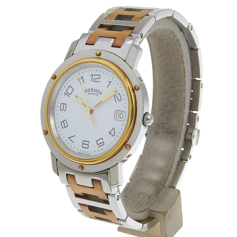 HERMES Watches Quartz CL6.720 Stainless Steel , Plated Gold gold Clipper combination White dial