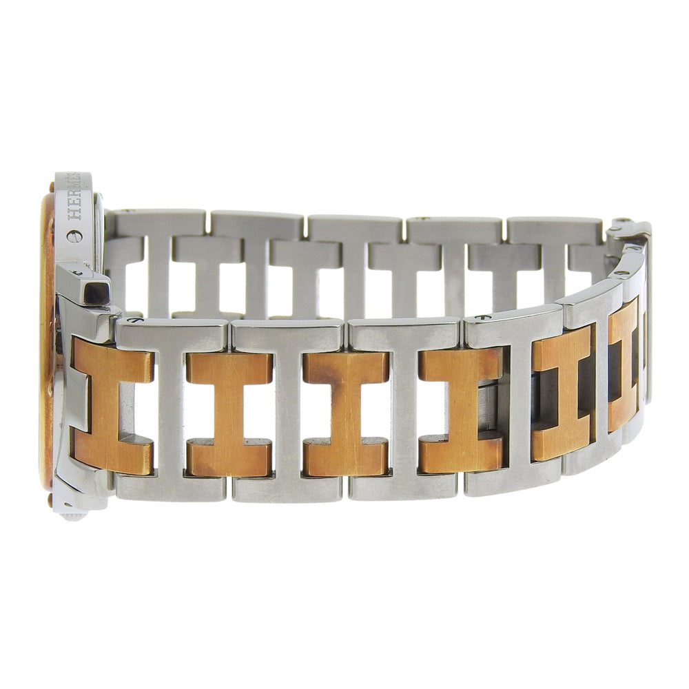 HERMES Watches Quartz CL6.720 Stainless Steel , Plated Gold gold Clipper combination White dial