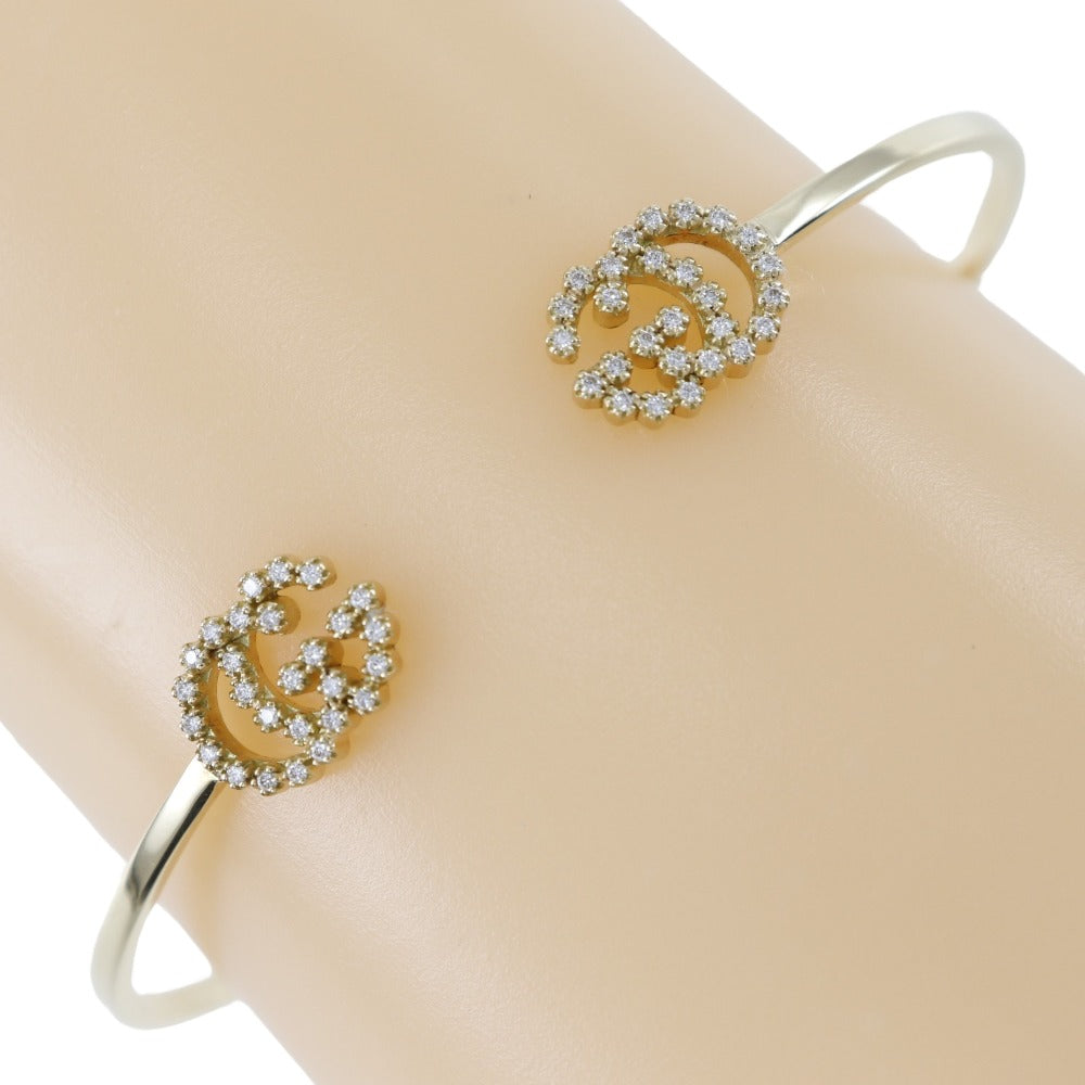 GUCCI Bangle K18 Yellow Gold, Diamond gold GG running Women 17