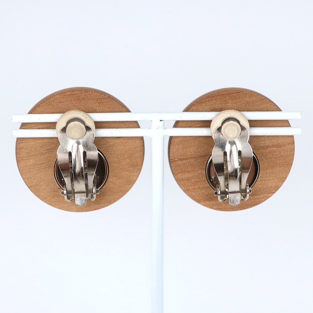 HERMES Earring Wood, Metal Brown/Silver Serie