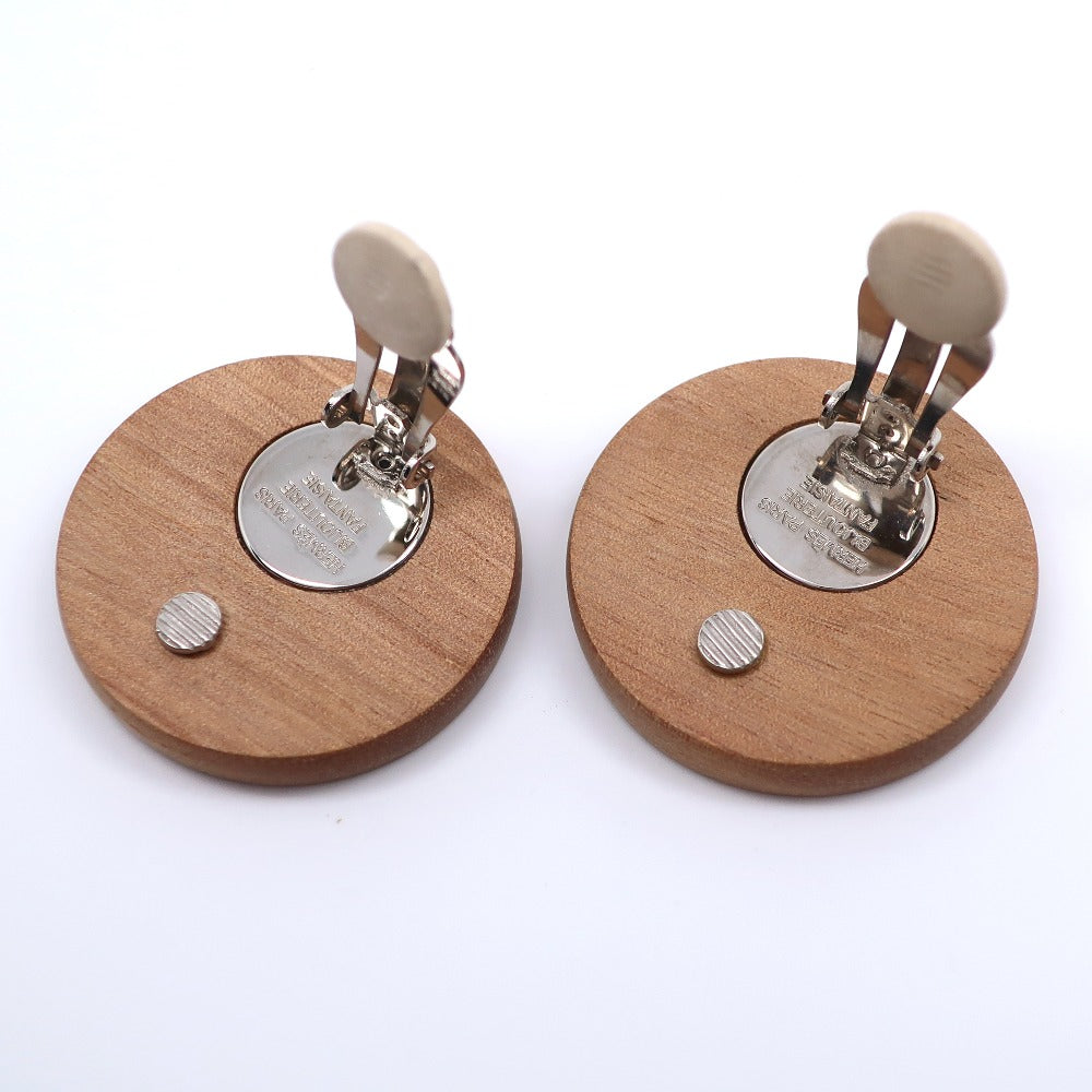 HERMES Earring Wood, Metal Brown/Silver Serie