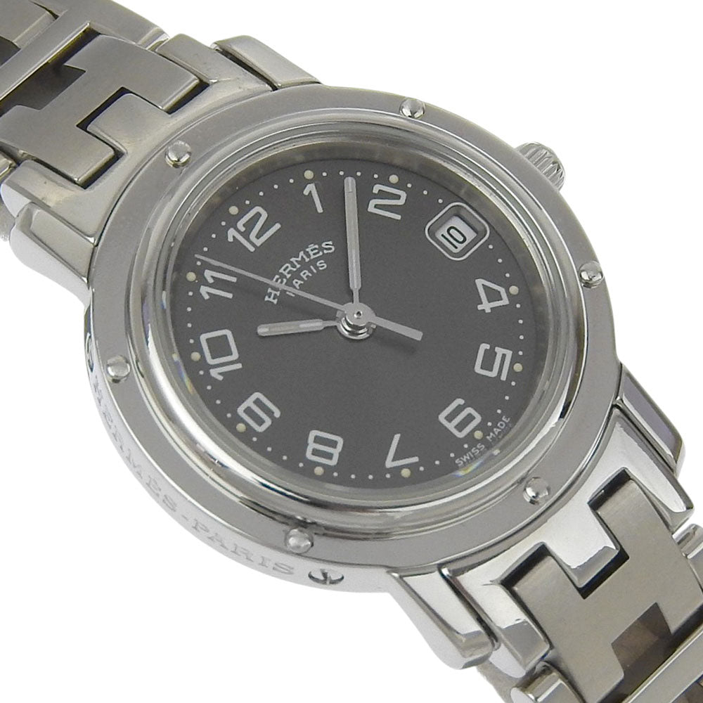 HERMES Watches Quartz CL4.210 Stainless Steel black Clipper gray dial