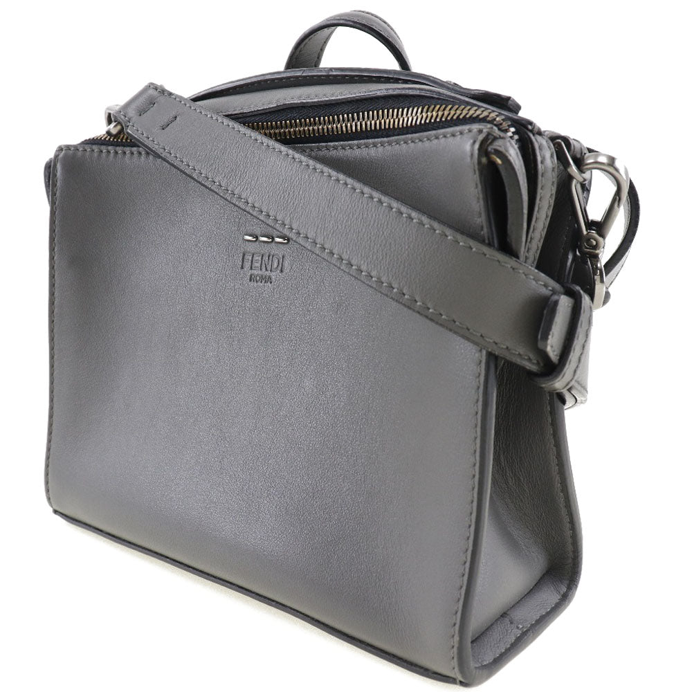 FENDI Handbag 7M0238O7B leather gray 2WAYShoulder mini messenger Women