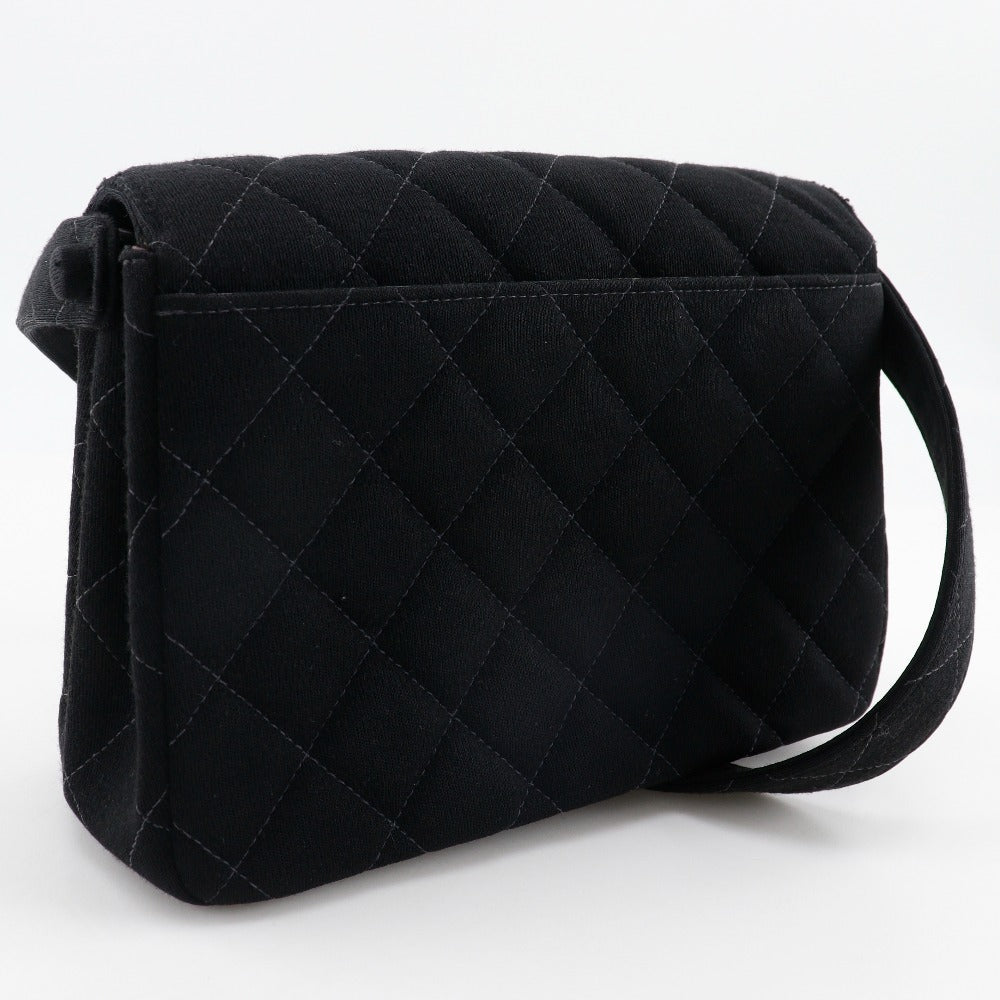 CHANEL Shoulder Bag cotton black COCO Mark Matrasse Women