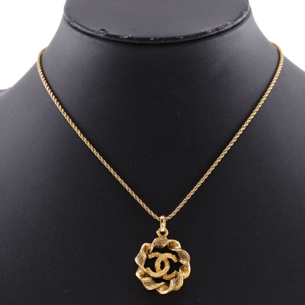 CHANEL Necklace Plated Gold gold vintage COCO Mark Women