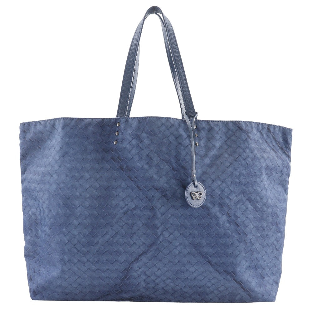 BOTTEGAVENETA Tote Bag Nylon Navy blue Intrusion unisex(Unisex)