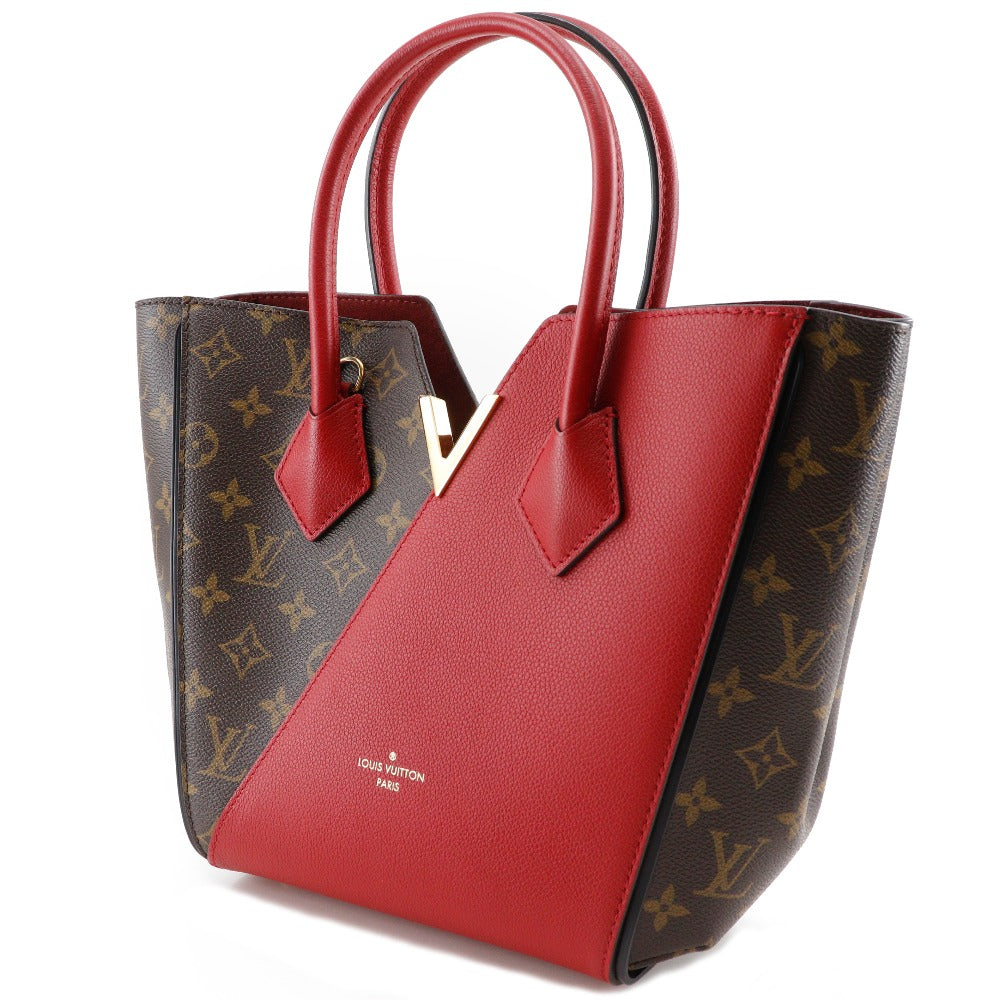 LOUIS VUITTON Handbag M41856 Monogram Canvas, Calfskin Brown / red 2WAYShoulder Kimono PM Women