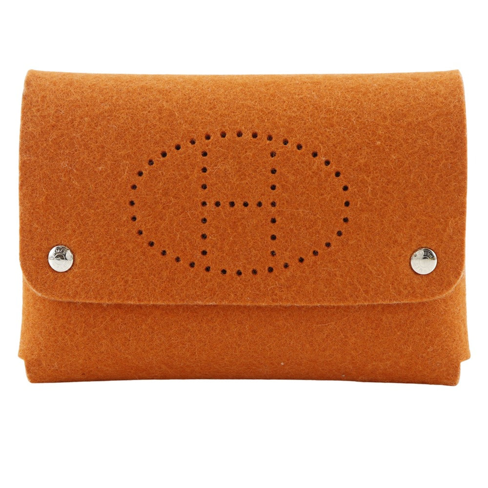 HERMES Other accessories felt Orange Multi case Playing card case Etui Cult GM Women(Unisex)