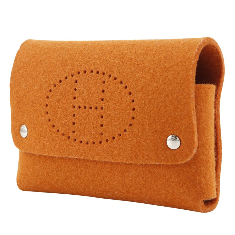 HERMES Other accessories felt Orange Multi case Playing card case Etui Cult GM Women(Unisex)