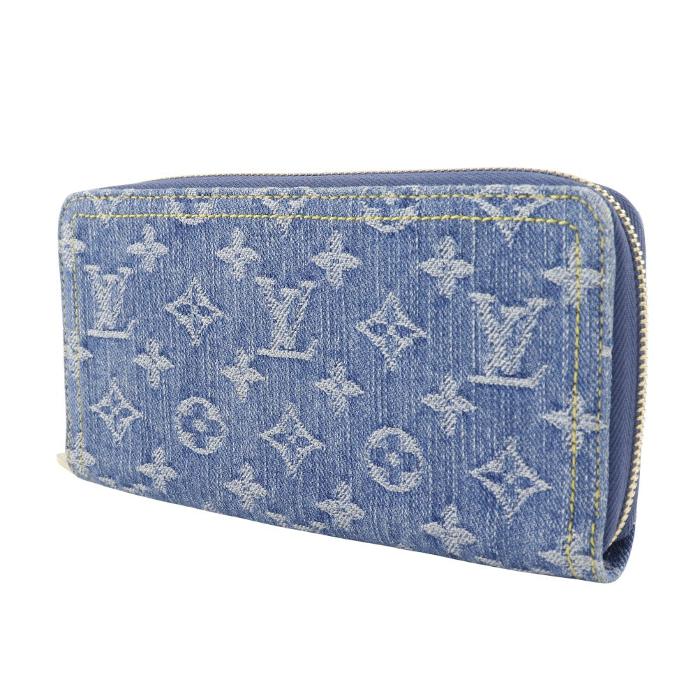 LOUIS VUITTON Long Wallet Purse M82958 Monogram denim Blue Zippy wallet unisex(Unisex)