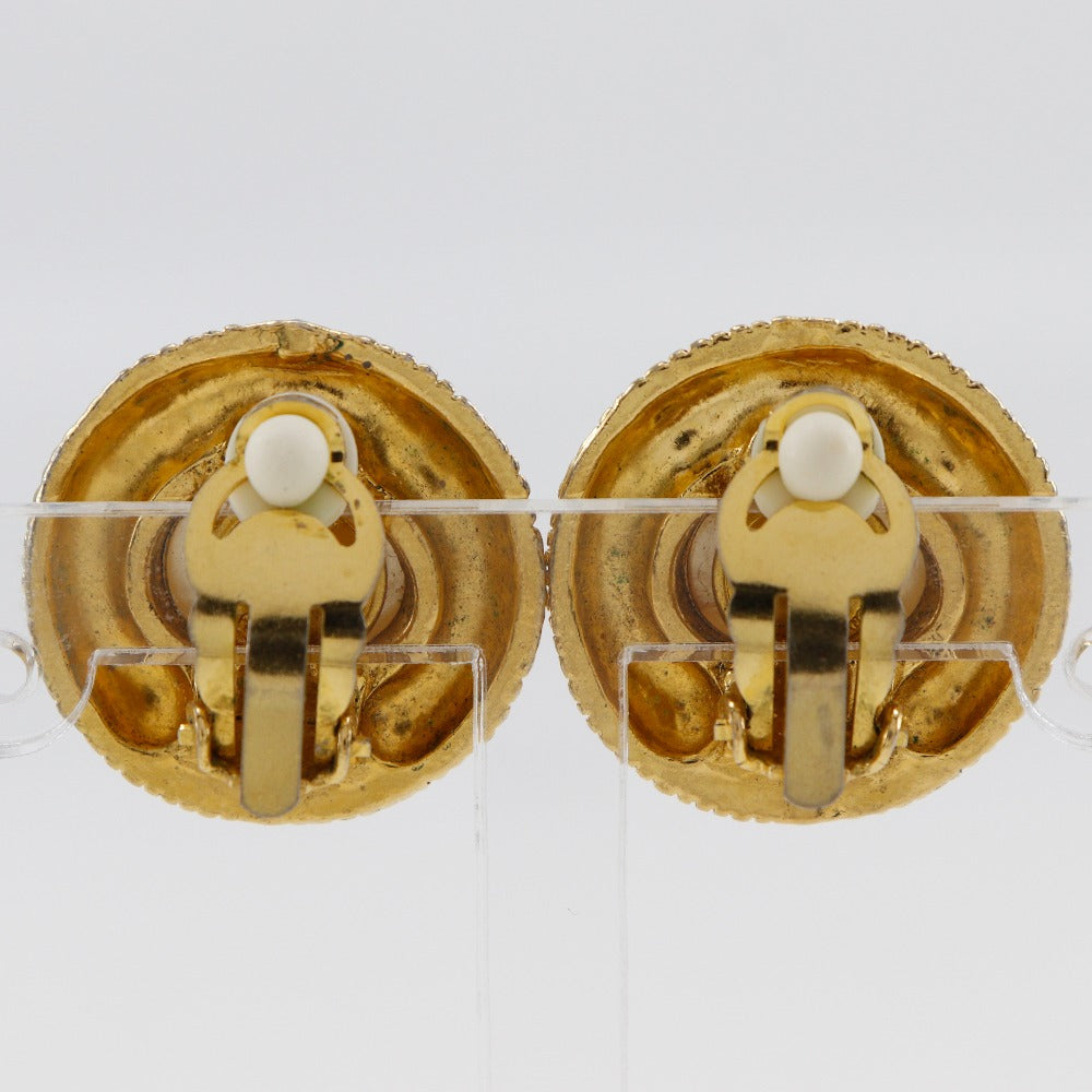 CHANEL Earring Plated Gold, Faux Pearl gold vintage Women