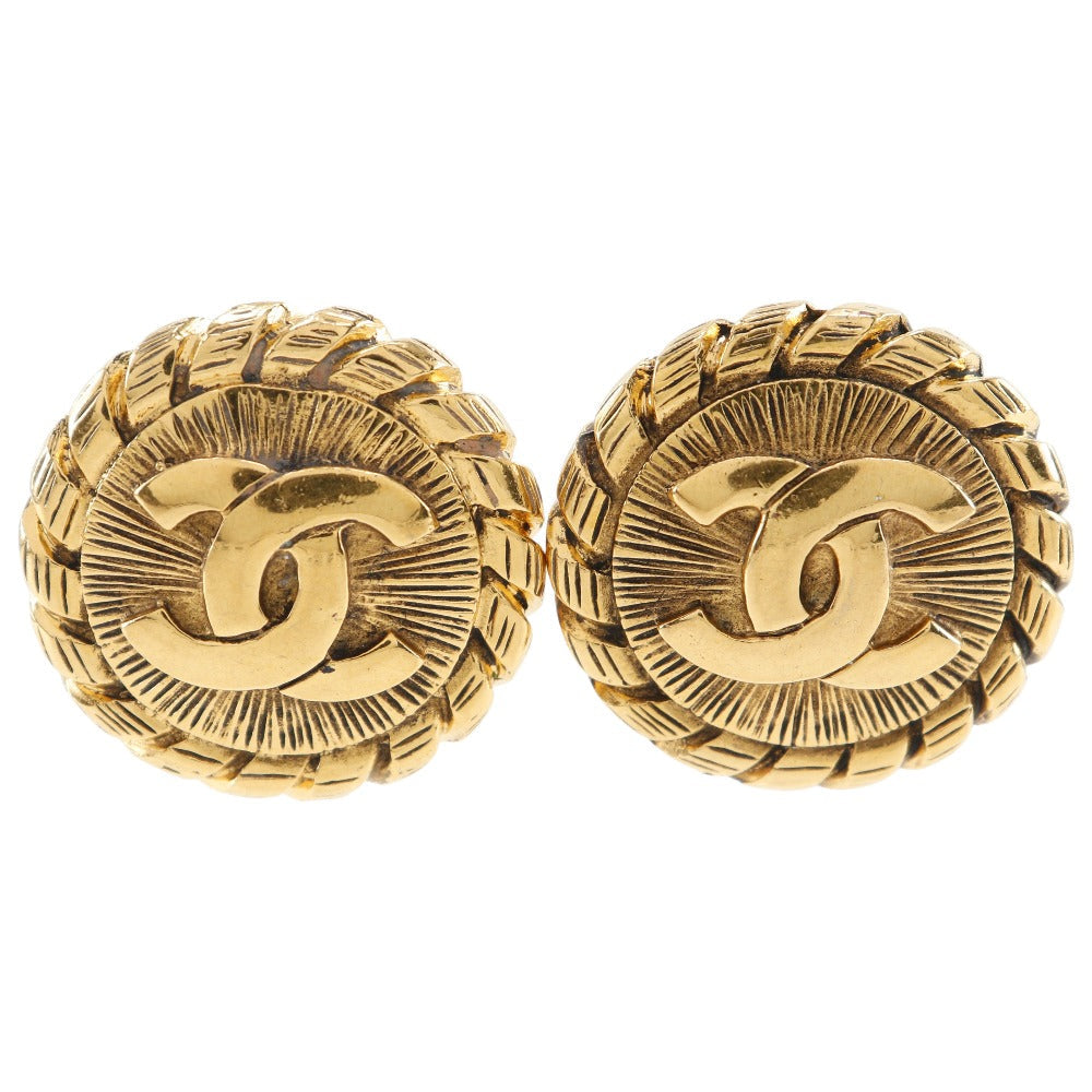 CHANEL Earring Plated Gold gold vintage COCO Mark Women