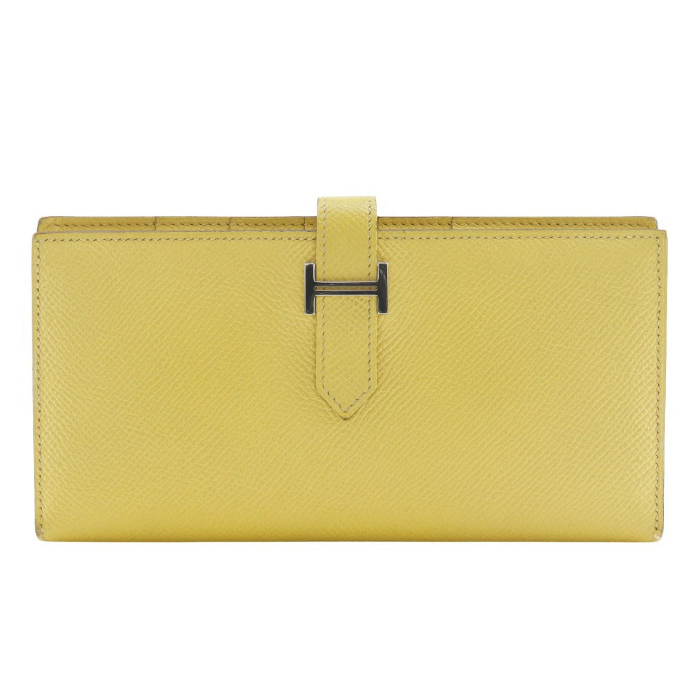 HERMES Long Wallet Purse Epsom yellow Beansufla Women