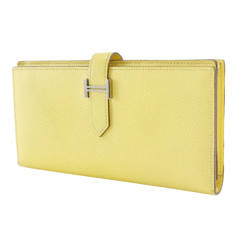 HERMES Long Wallet Purse Epsom yellow Beansufla Women