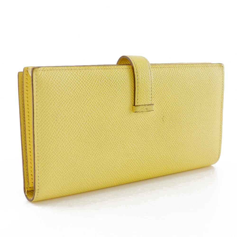 HERMES Long Wallet Purse Epsom yellow Beansufla Women