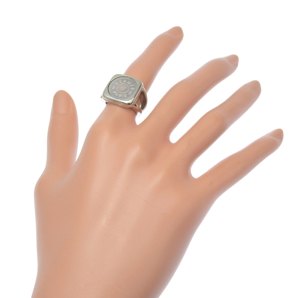 HERMES Ring Metal, Shell Silver BIJOUTERIE FANTAISIE Corozo Series