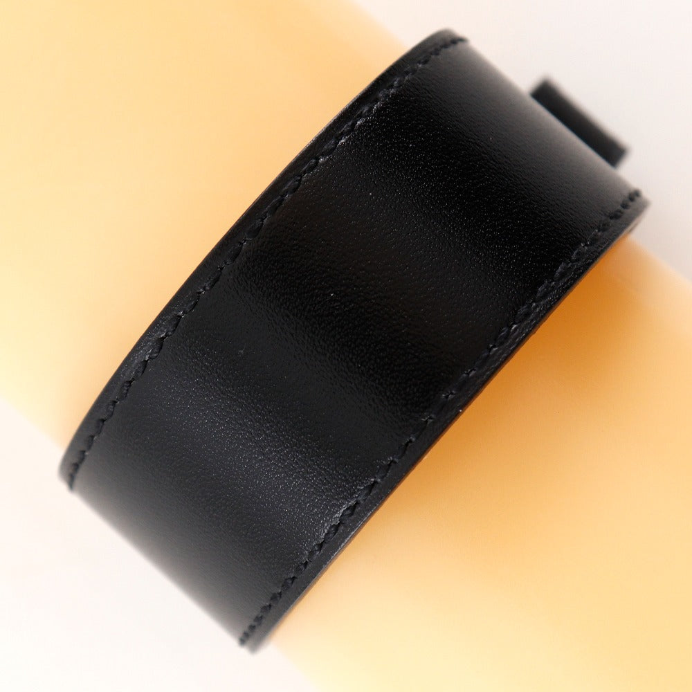 HERMES bracelet Box calf, Plated Gold black mens(Unisex)