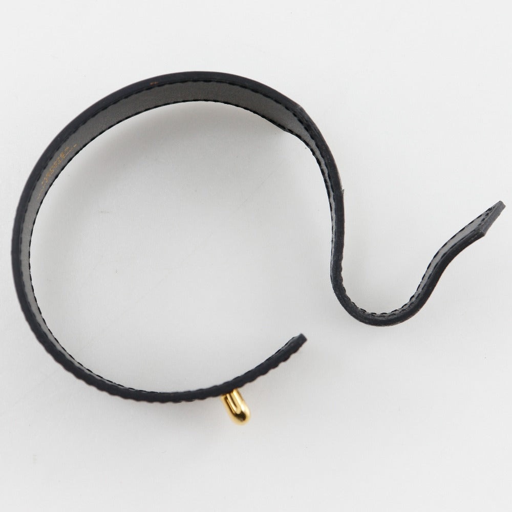 HERMES bracelet Box calf, Plated Gold black mens(Unisex)